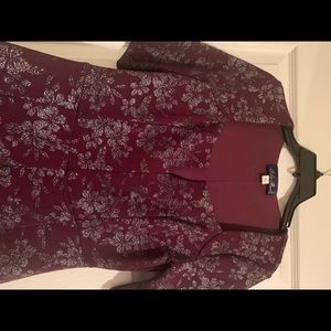 Maroon flowered dress